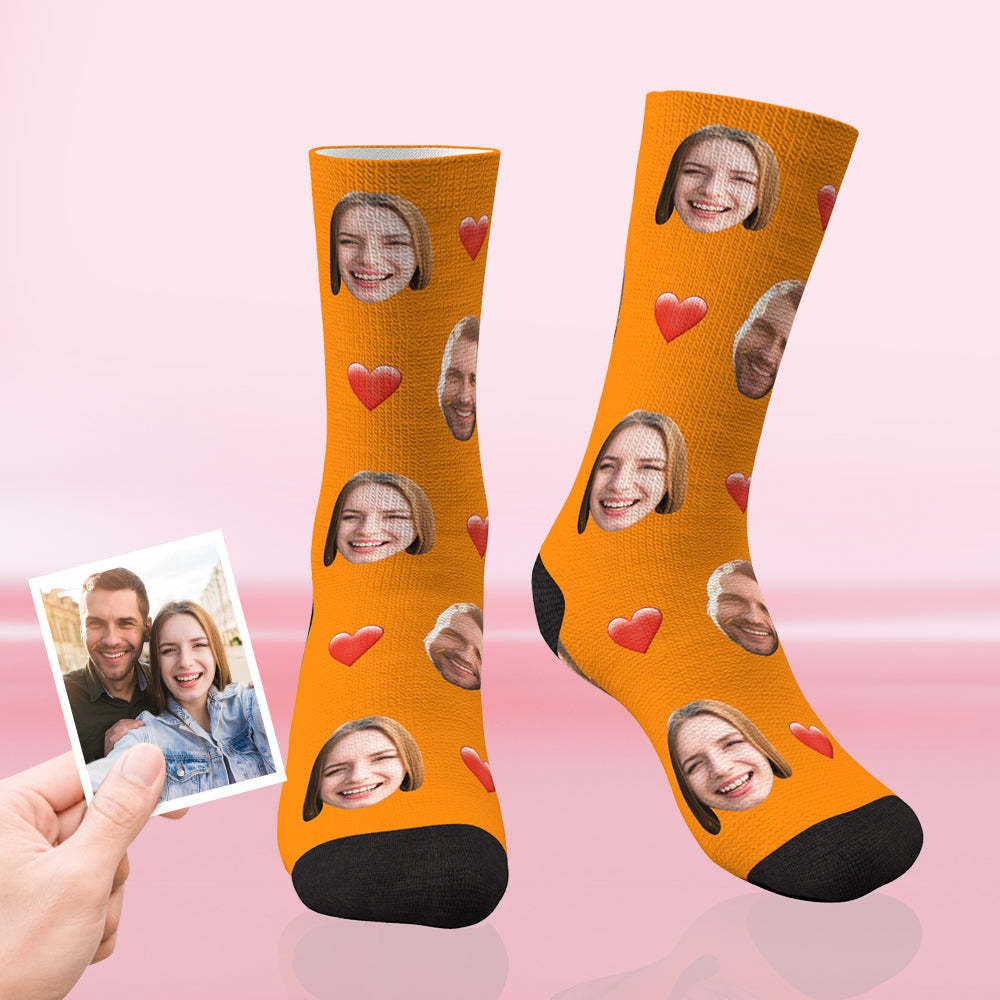 Custom Heart Face Socks For Your Lover - MyFaceBoxerAU