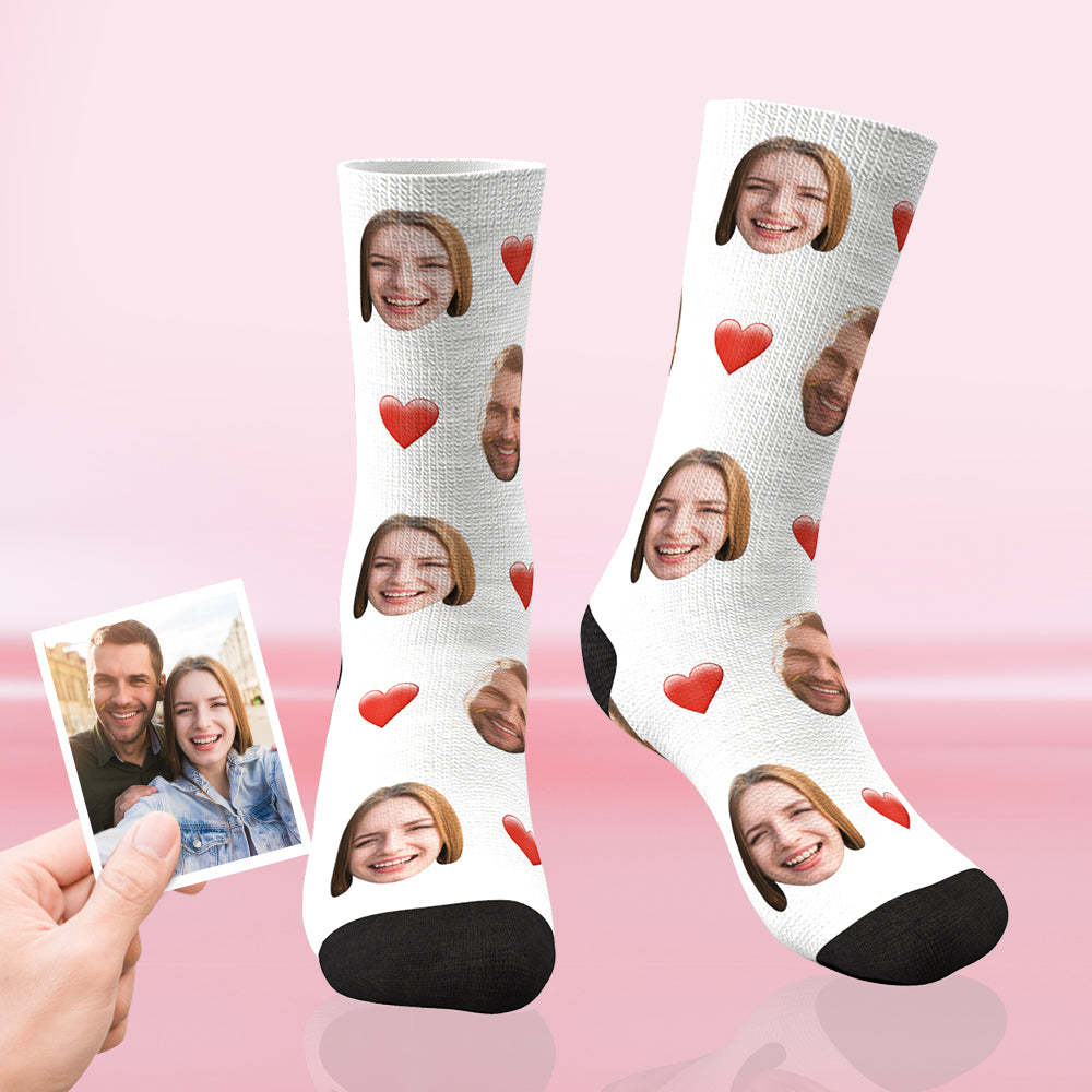 Custom Heart Face Socks For Your Lover - MyFaceBoxerAU