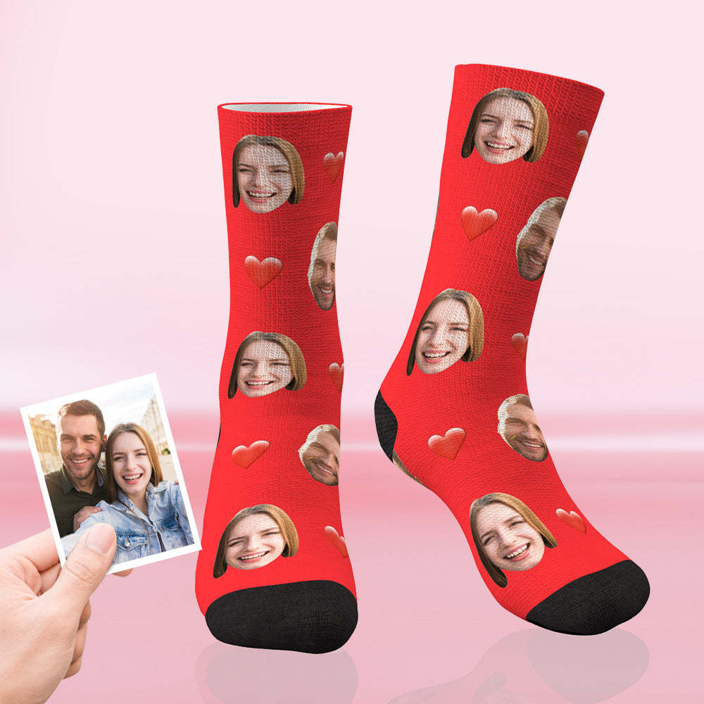 Custom Heart Face Socks For Your Lover - MyFaceBoxerAU