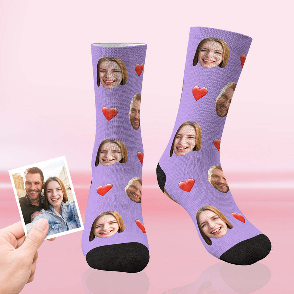 Custom Heart Face Socks For Your Lover - MyFaceBoxerAU
