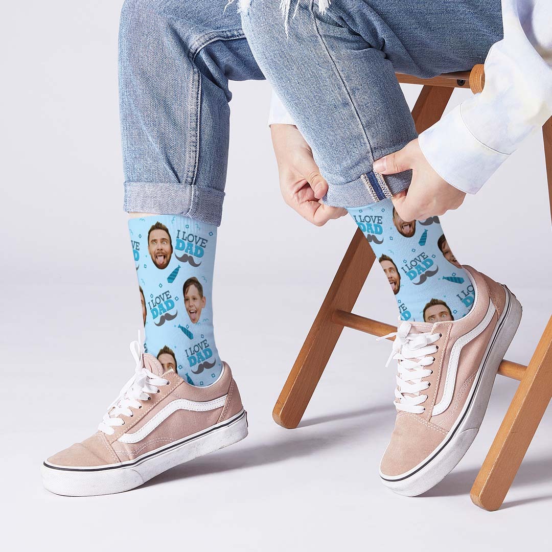 Love Dad Custom Face Socks - MyFaceBoxerAU