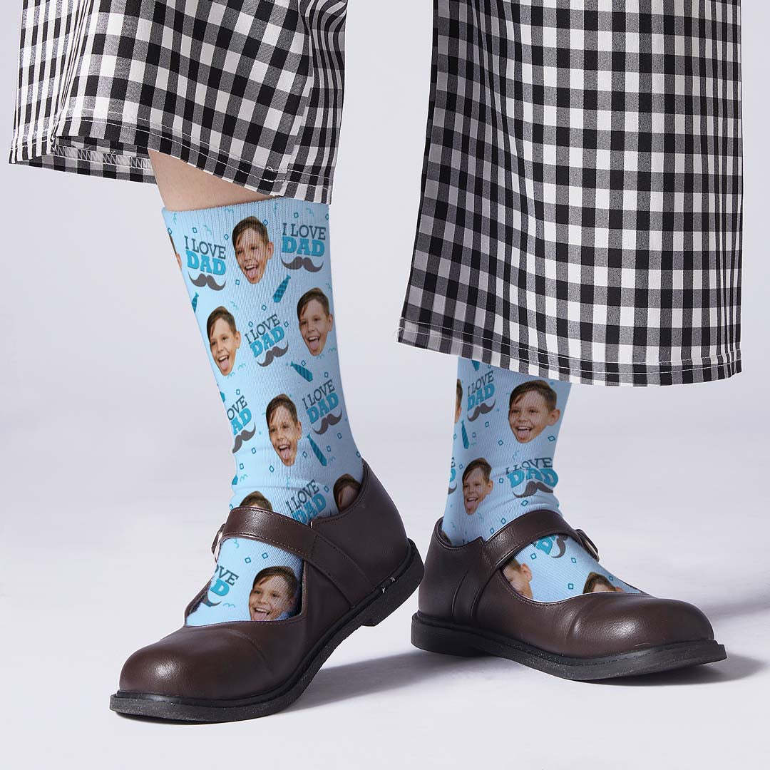 Love Dad Custom Face Socks - MyFaceBoxerAU