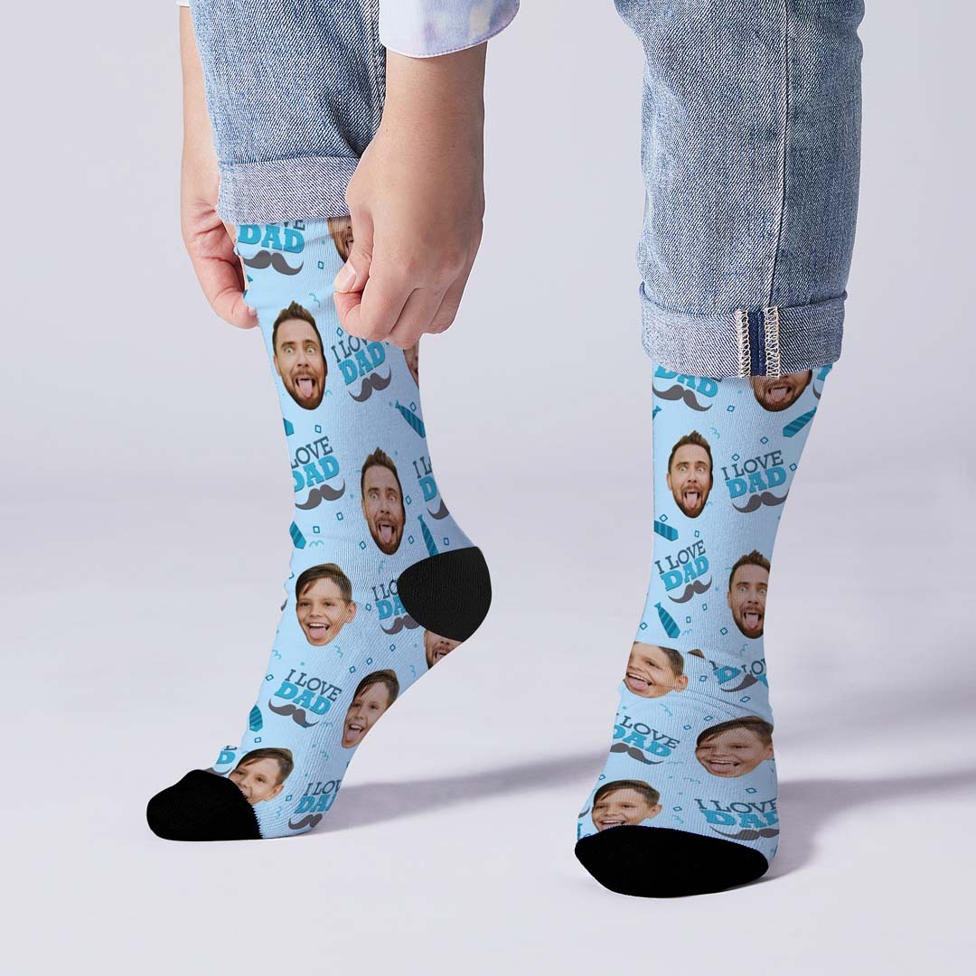 Love Dad Custom Face Socks - MyFaceBoxerAU