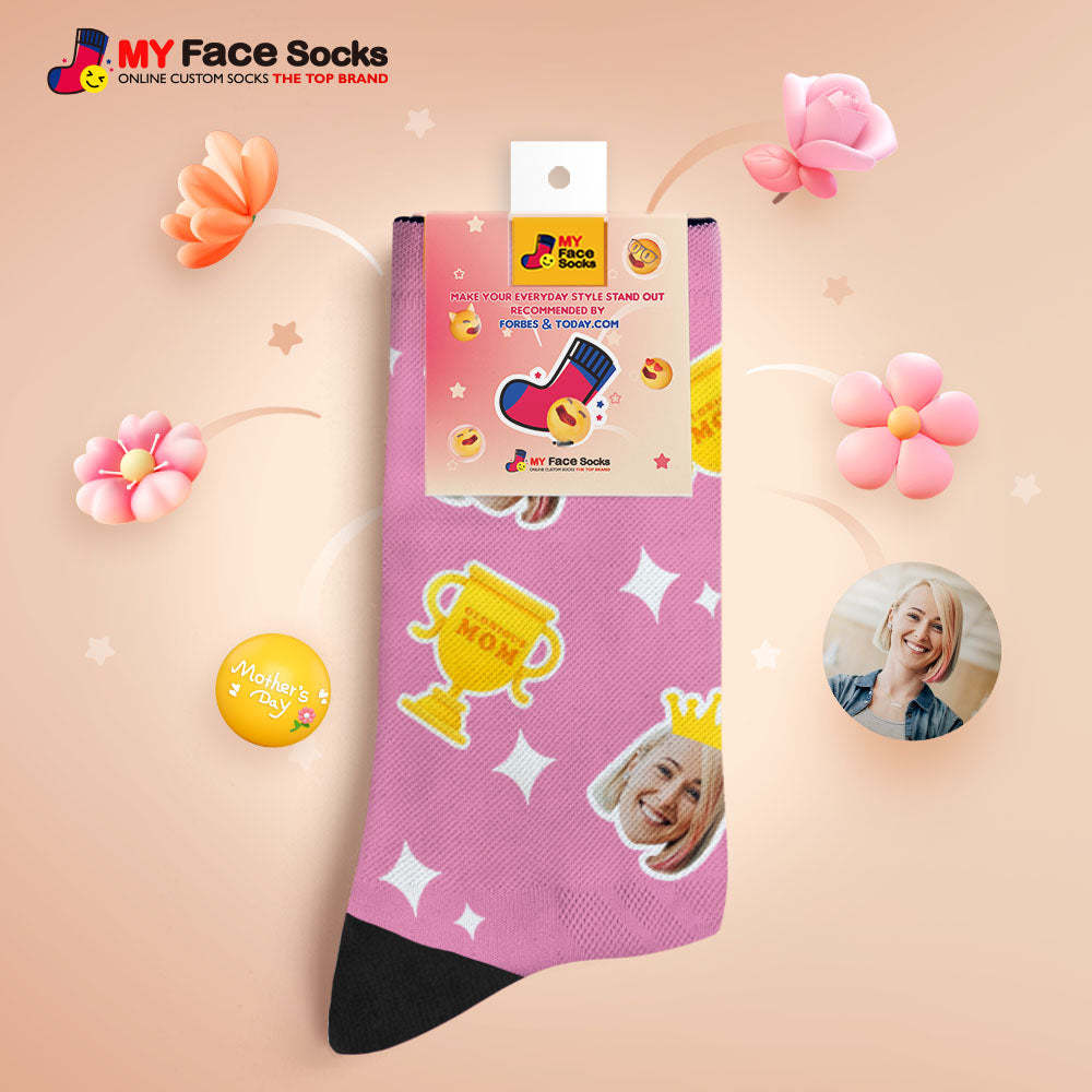 Custom Breathable Face Socks Glorious Mom Mother's Day Gifts - MyFaceBoxer