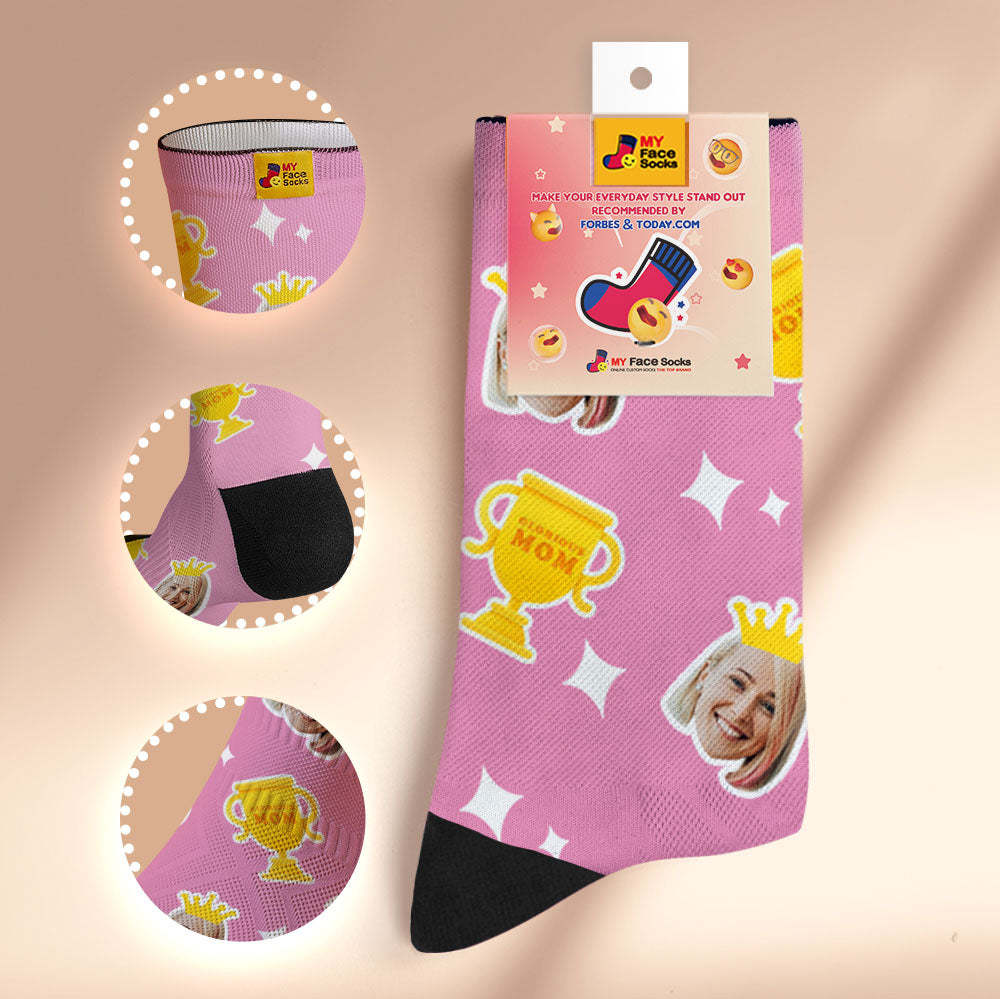 Custom Breathable Face Socks Glorious Mom Mother's Day Gifts - MyFaceBoxer