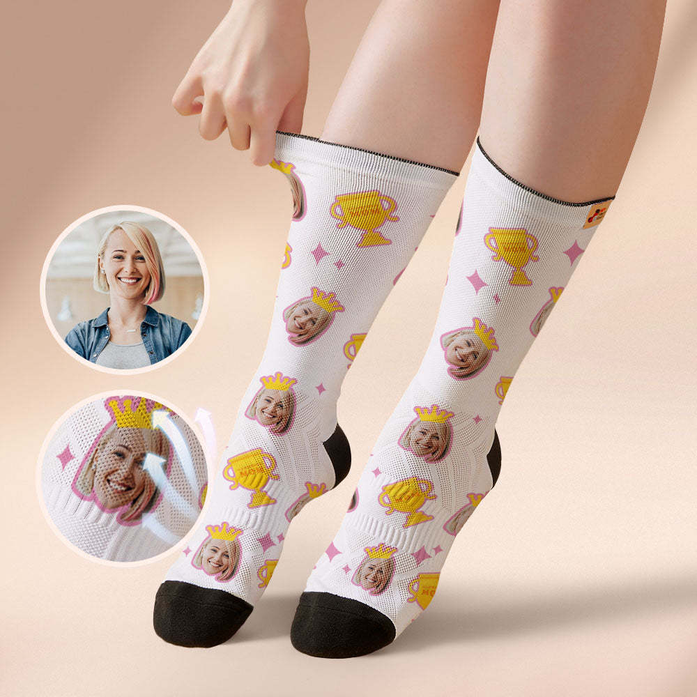 Custom Breathable Face Socks Glorious Mom Mother's Day Gifts - MyFaceBoxer