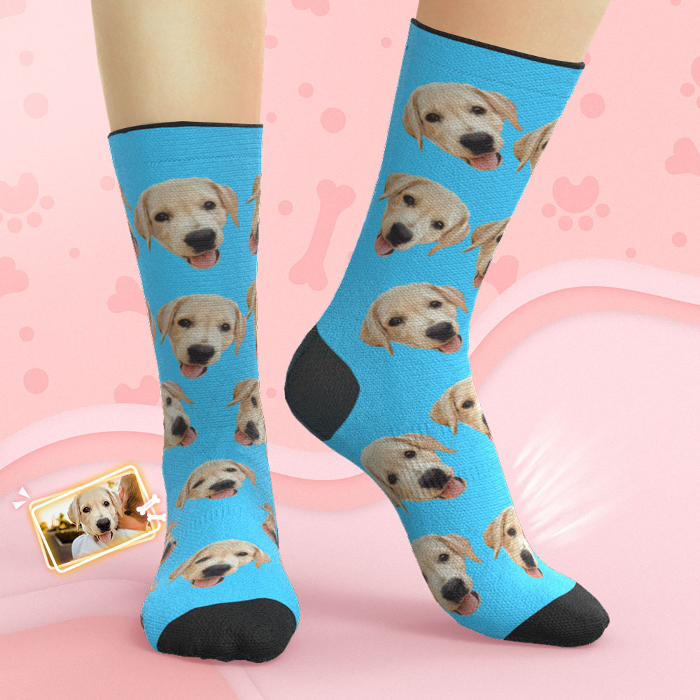 Custom Big Face Socks Personalized Photo Socks Christmas Gift - MyFaceBoxerAU