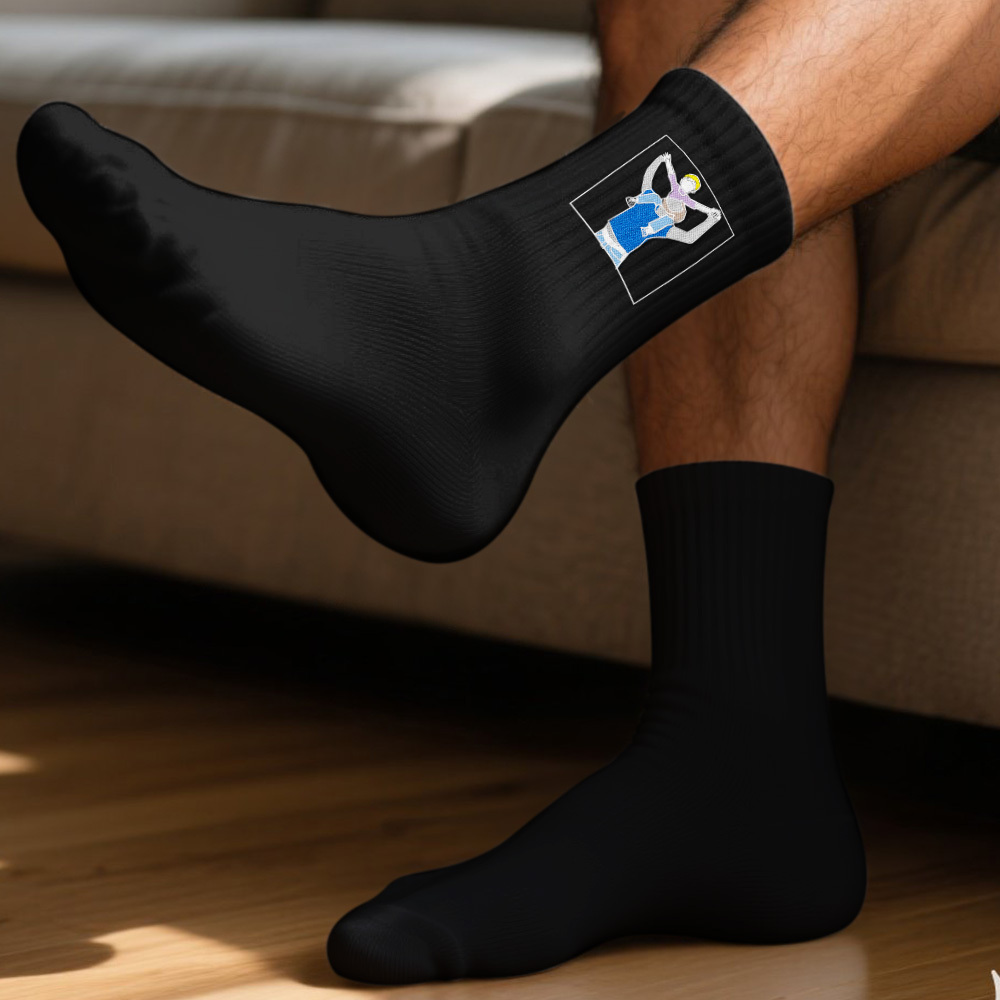 Custom Embroidered Father And Son Photo Socks Father's Day Gift