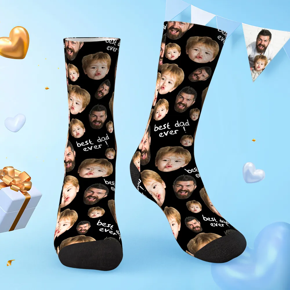 Father's Day Gifts Custom Face Socks To The Best Dad