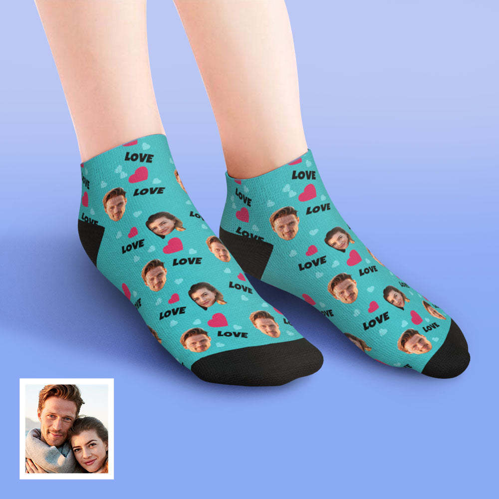 Custom Low Cut Ankle Face Socks For Family - Love - MyFaceBoxerAU