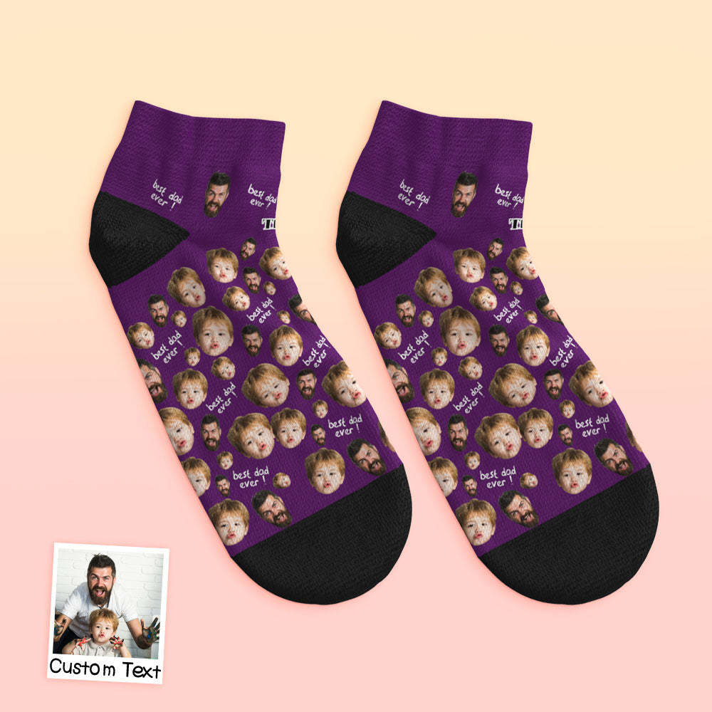Custom Low Cut Ankle Face Socks To The Best Dad - MyFaceBoxerAU