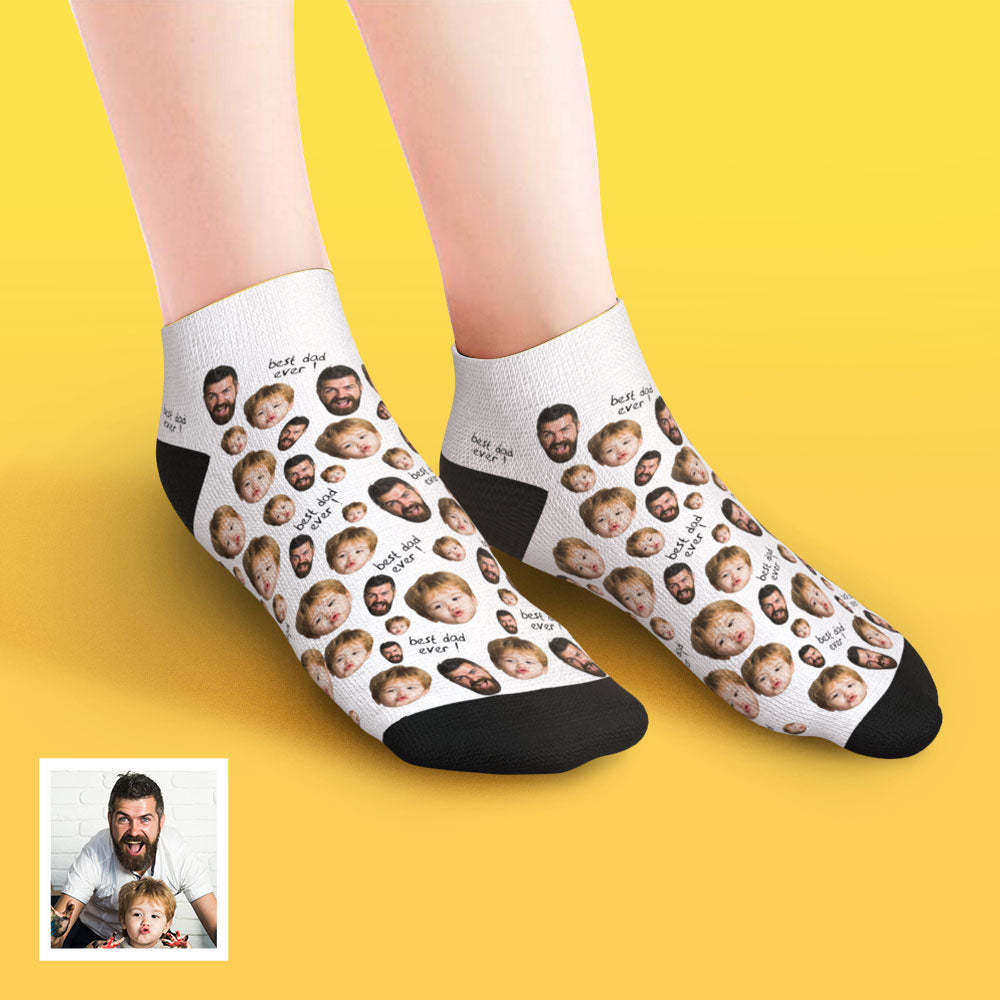 Custom Low Cut Ankle Face Socks To The Best Dad - MyFaceBoxerAU