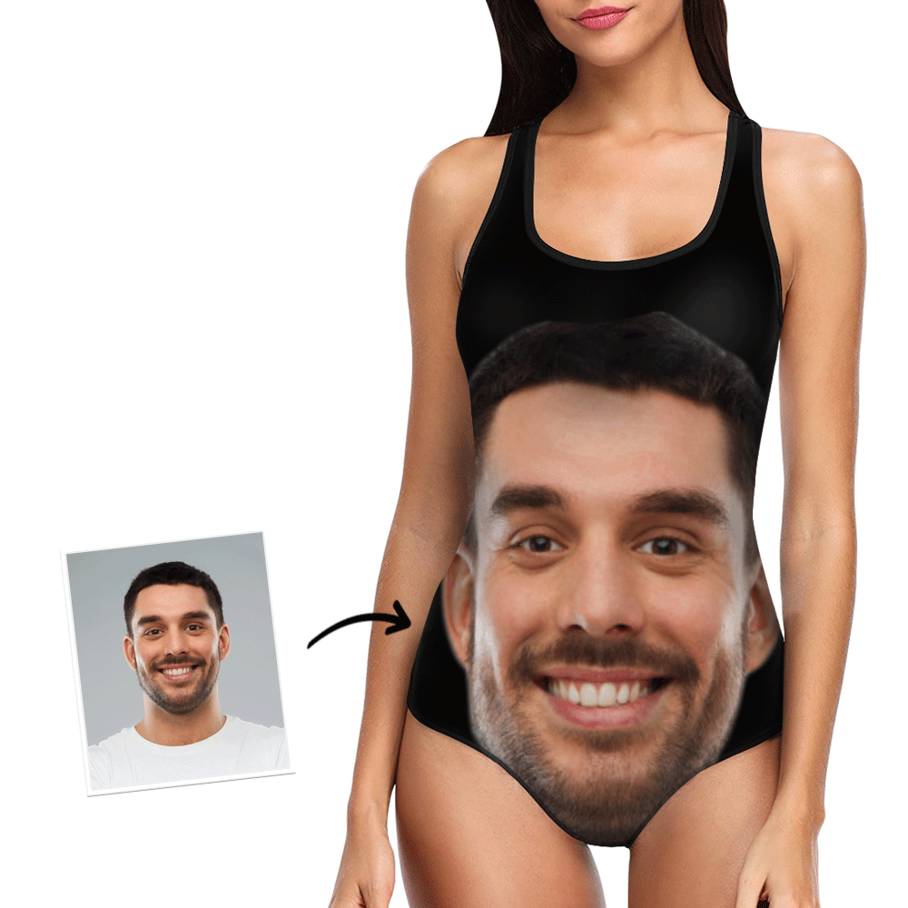 Custom One Face Boyfriend Women's Slip Swimsuit Gift for Her - MyFaceBoxer