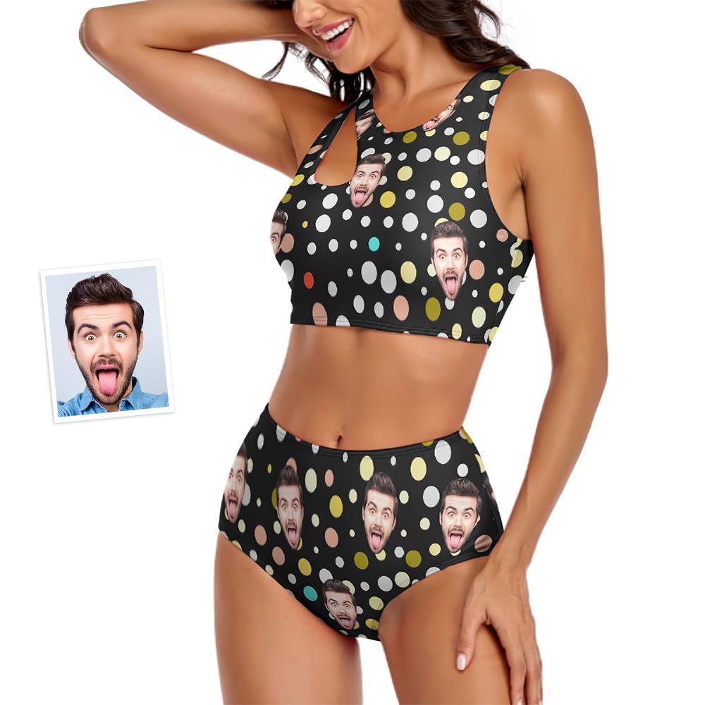 Custom Face Women's Polka Dots Two-piece Swimsuit Sexy Holiday Gifts - MyFaceBoxer