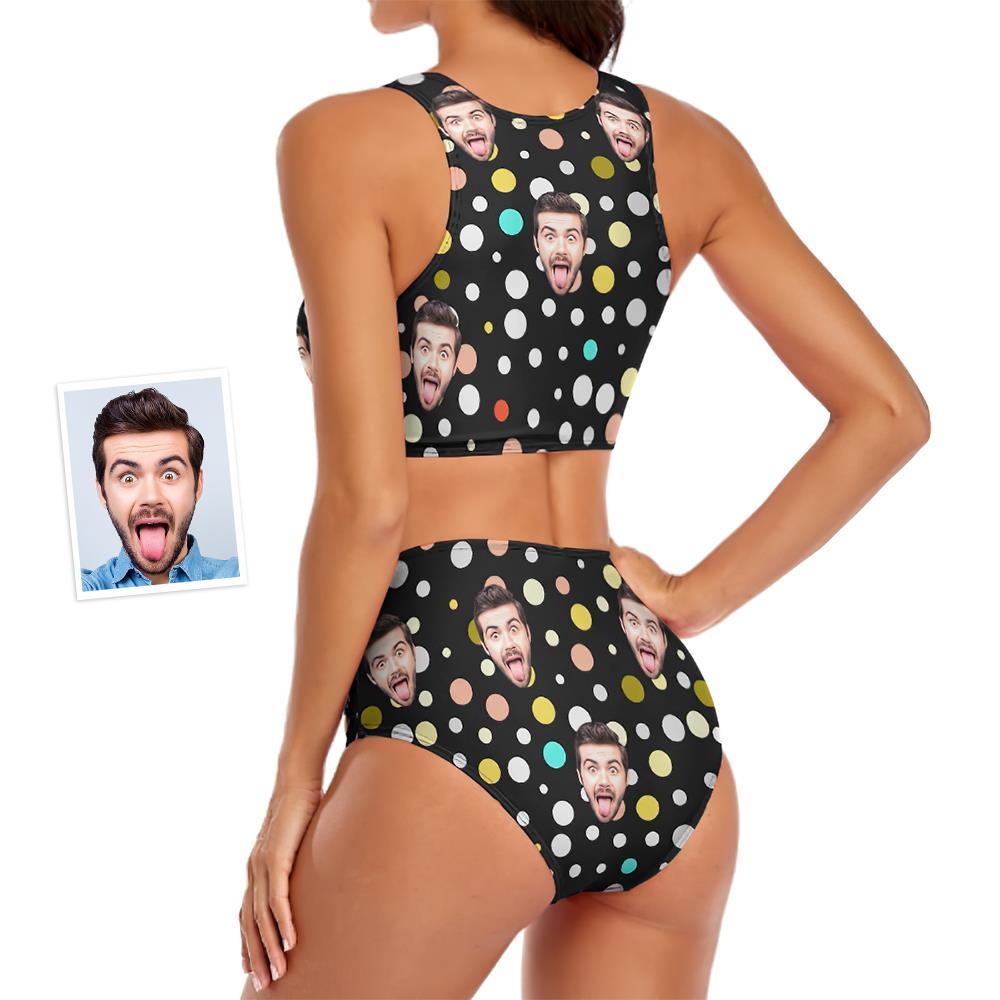 Custom Face Women's Polka Dots Two-piece Swimsuit Sexy Holiday Gifts - MyFaceBoxer