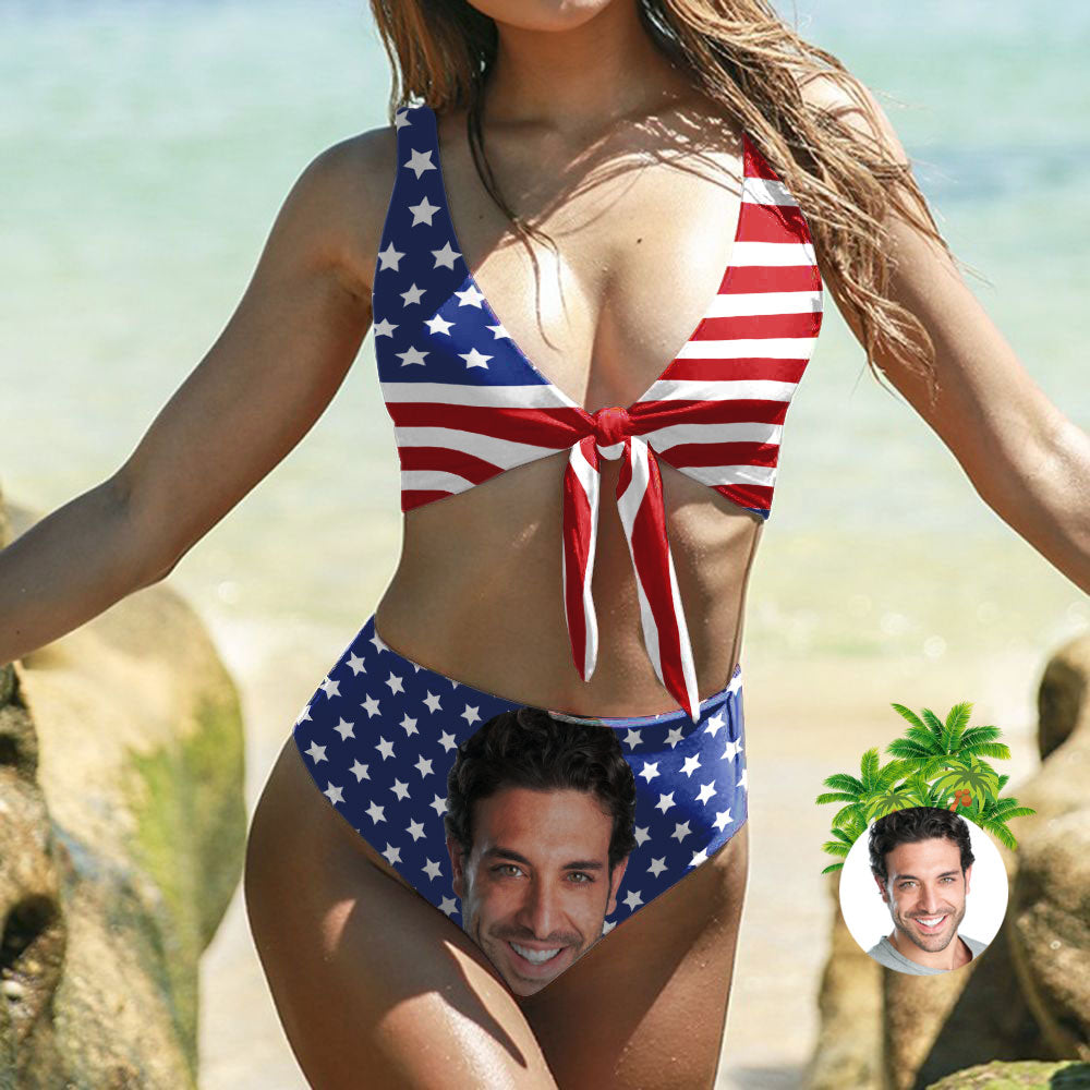 Custom Face Bikini Women's Chest Strap Bathing Suit - MyFaceBoxer