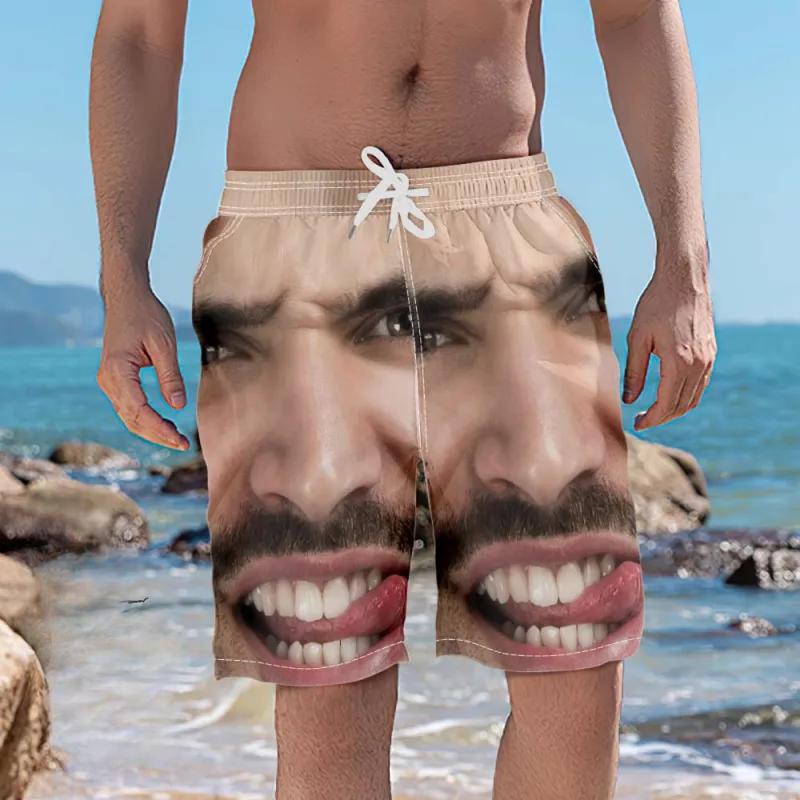 Custom Face Photo Men's Swim Trunk