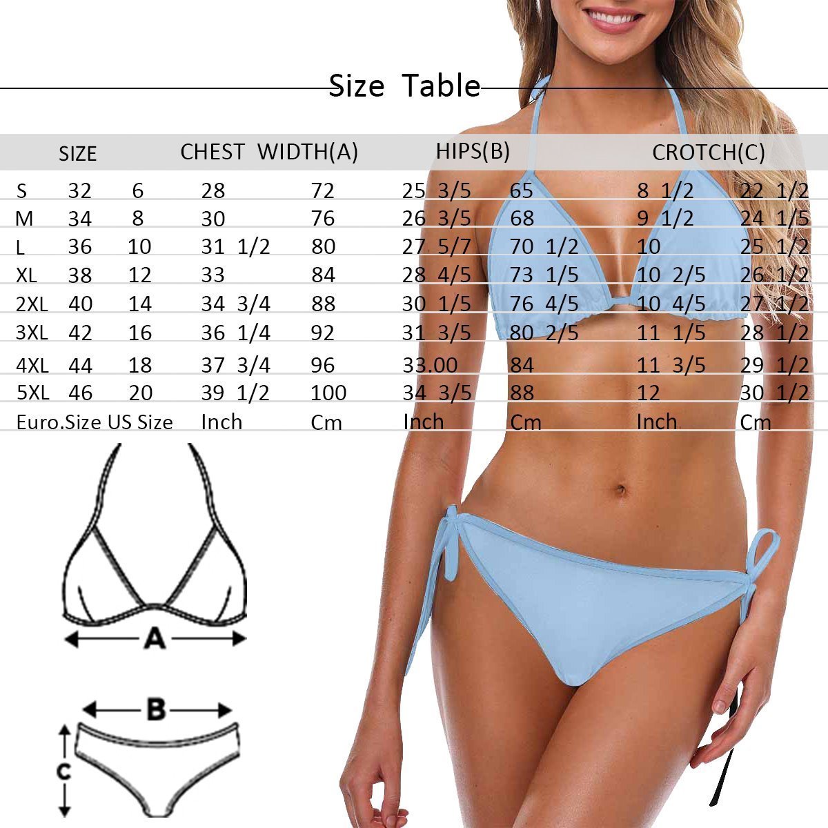 Custom Face Bikini Women's Sexy Back & Front Close Bikini Gift For Her - Landscape Pattern - MyFaceBoxer