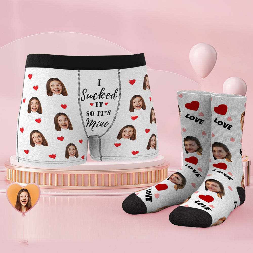 Custom Face Boxer Shorts And Sock Set It's Mine - MyFaceBoxerAU