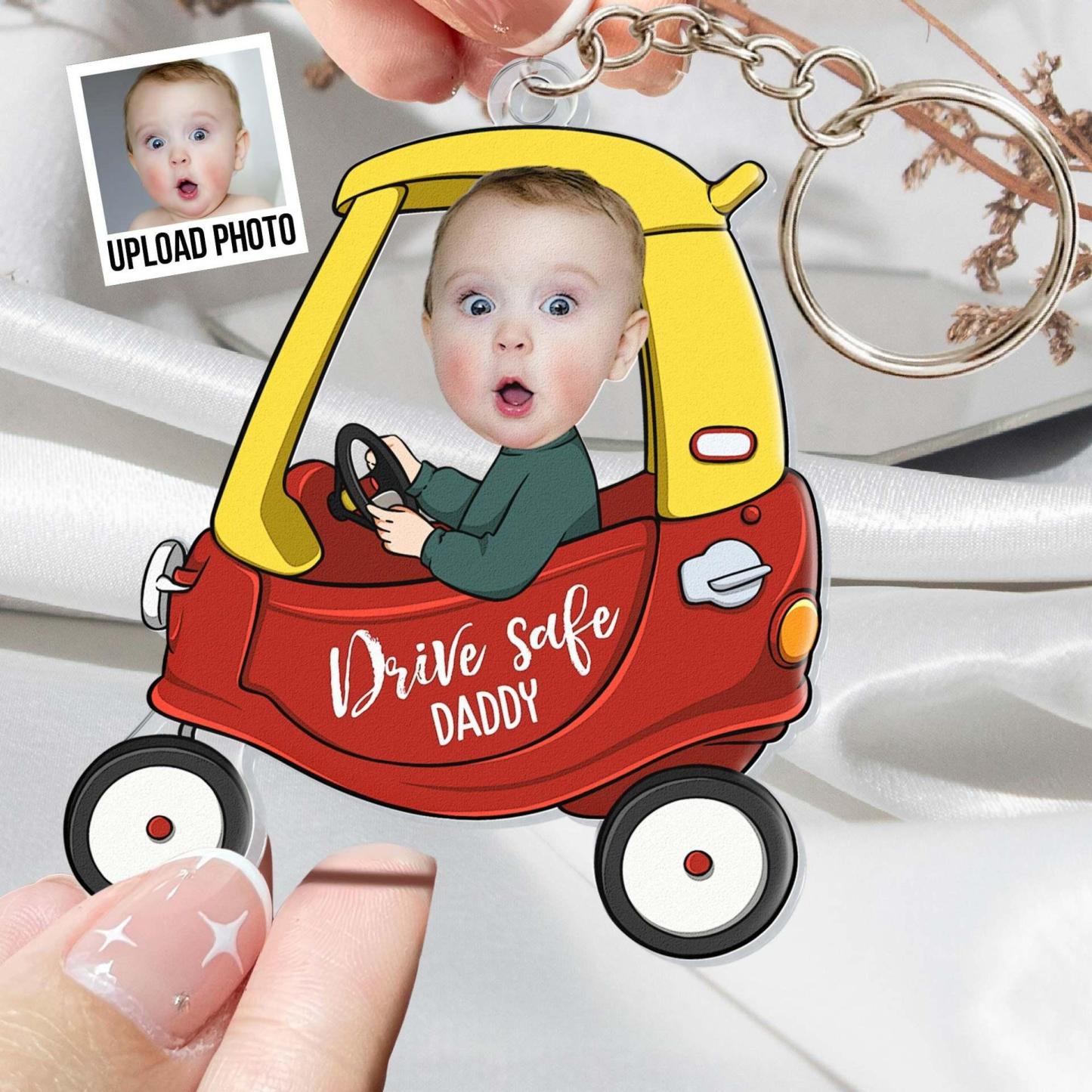 Gifts for Father Custom Car Photo Ornament for Dad Drive Safe Daddy Car Hanger Car Decor