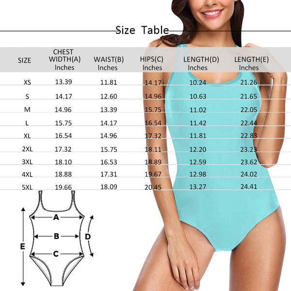 Custom Face Swimwear Women's Photo Slip One Piece Swimsuit - Zipper - MyFaceBoxer