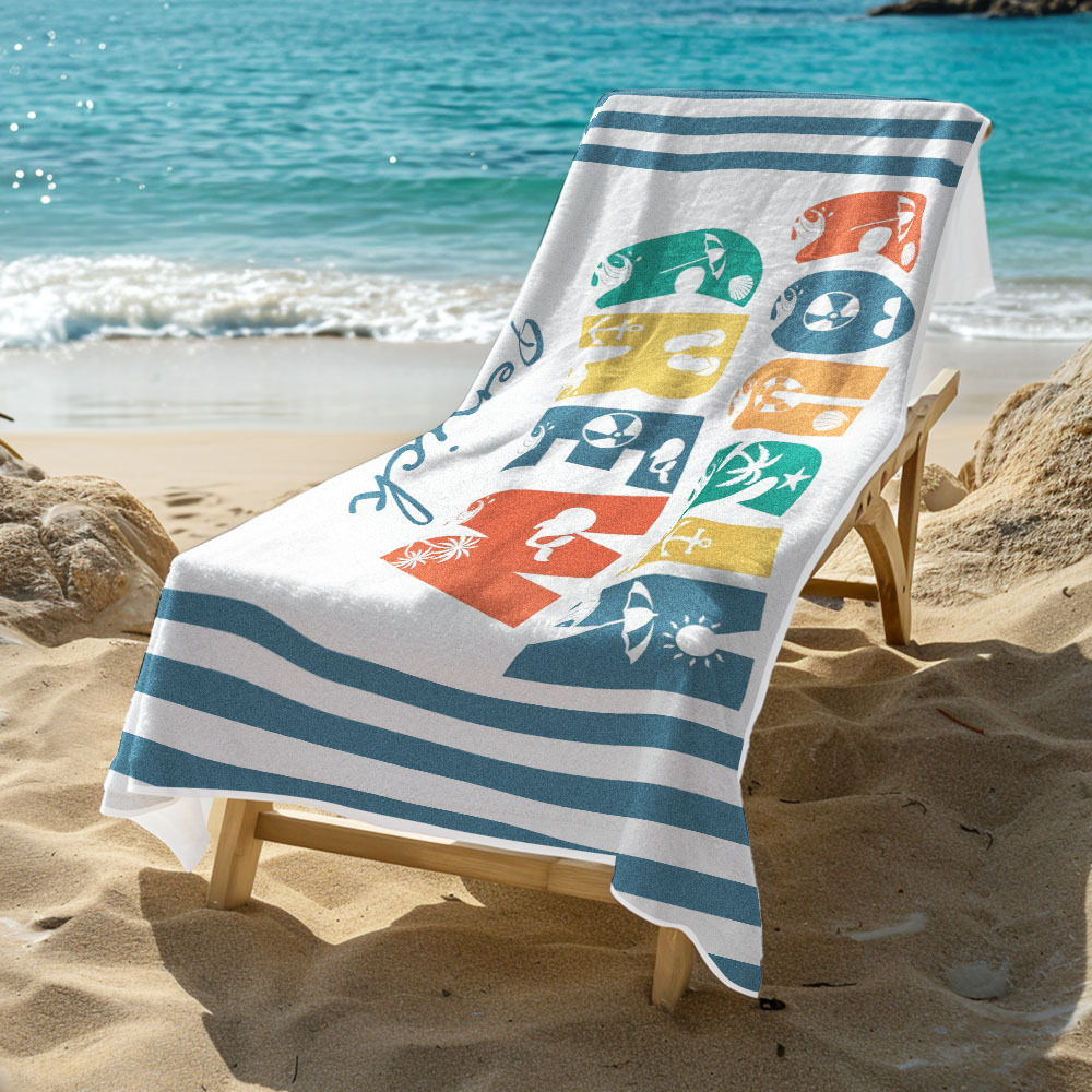 Personalized Cousin Crew Beach Towel, Custom Name Pool Bath Towel, Cousin Vacation Trip Gift - MyFaceBoxer