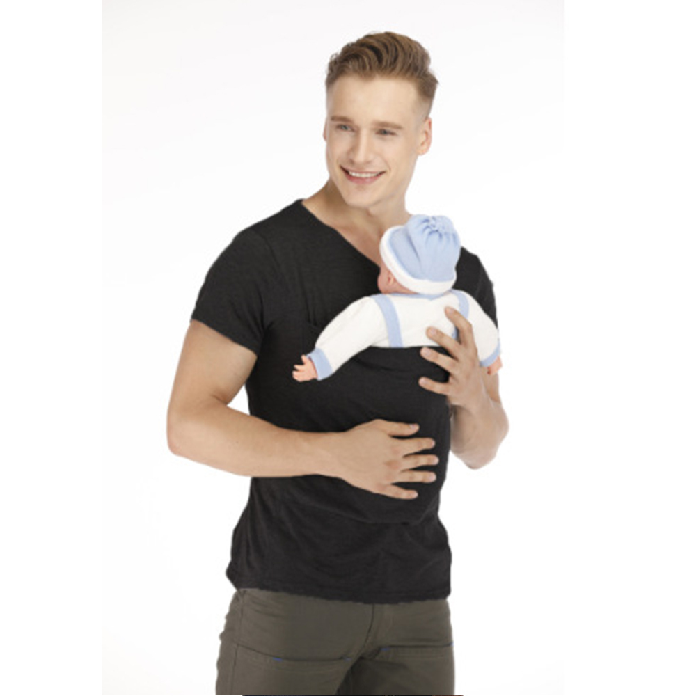 Dad And Mom Kangaroo Carrier Shirt Mens Top Women's Slim Tee Versatile Use Convenient Pockets T-shirt