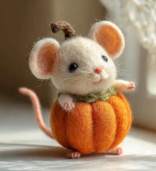 Adopt a Ghost, Handmade Felt Halloween Ghost Pumpkin with Wizard Hat, Autumn Pumpkin Decor, Halloween Decor, Nursery Decor, Gift for Kids