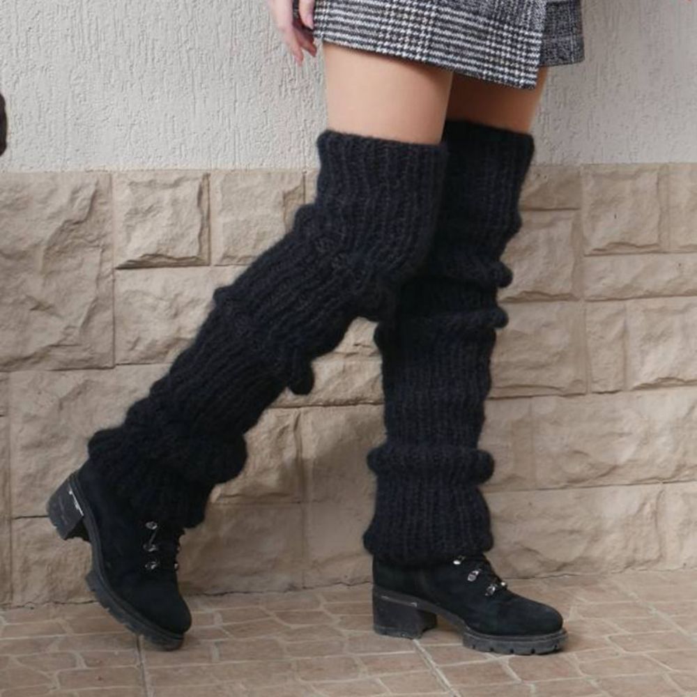 Knitted Over The Knee Socks Women Winter Leg Warmers Long Tube Pile Socks - MyFaceBoxerAU