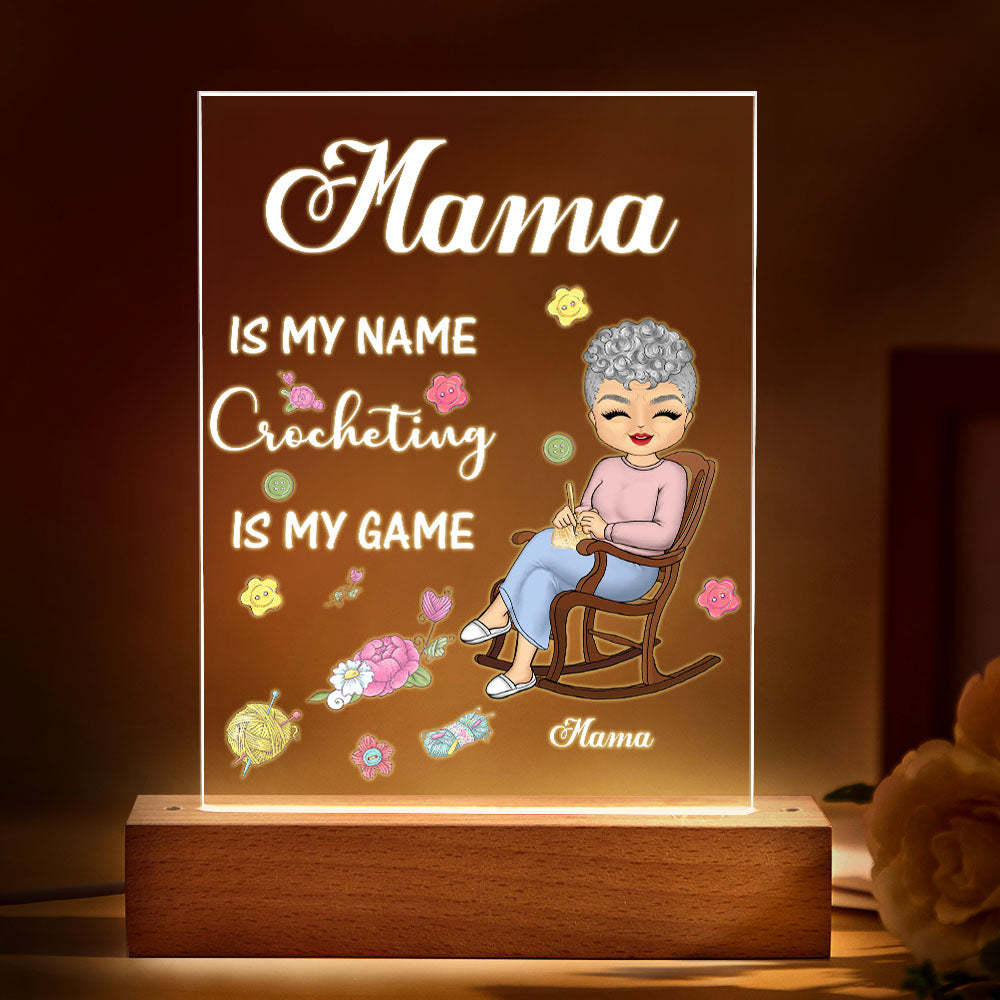 Custom Lamp Mother's Day Gifts Crocheting is My Game Night Light - MyFaceBoxer
