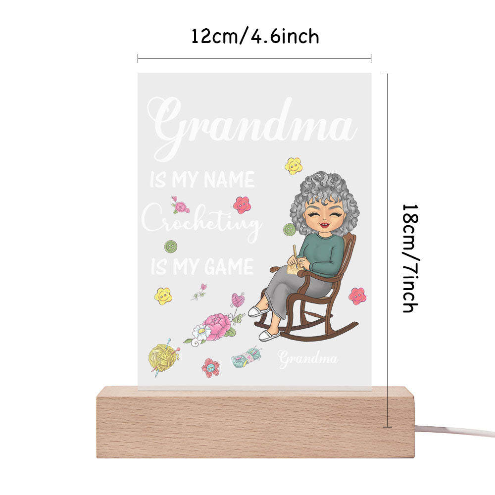 Custom Lamp Mother's Day Gifts Crocheting is My Game Night Light - MyFaceBoxer