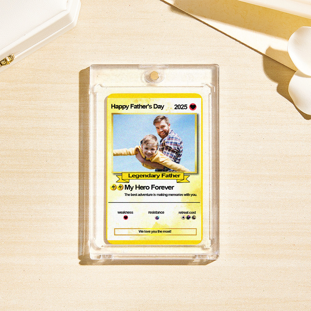 Custom Father's Day Poke Card Personalized Game Inspired Card Gift for Dad Father's Day Keepsake - MyFaceUnderwearAU