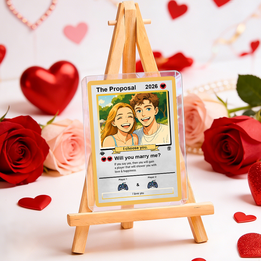 Personalized Valentine's Day Power Couple Lenticular Card Custom Anniversary Card Couple Photo Anime Style Valentine's Day Gift for Lover - MyfaceboxerAU