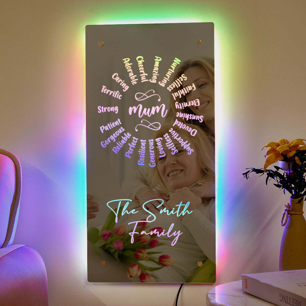 Personalized Name Mirror Light Mother's Day Gift - MyFaceBoxer