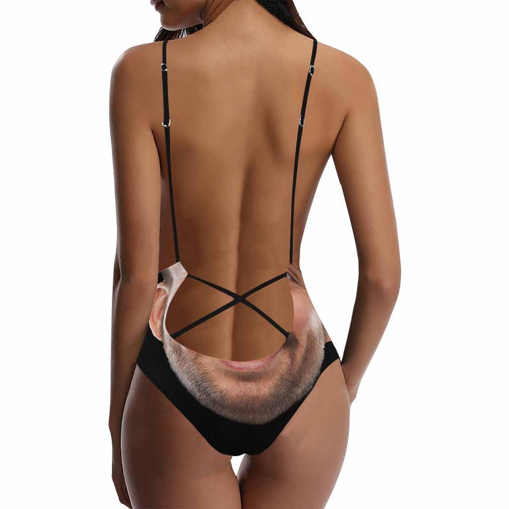 Custom Face V-Neck Bikini Women's Photo One Piece Swimsuit - Heart - MyFaceBoxer