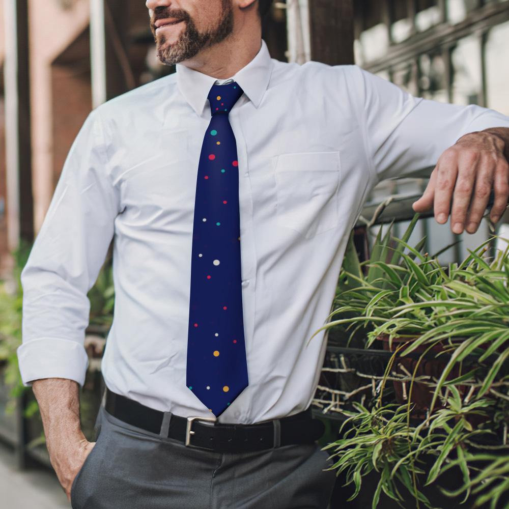 Custom Photo On Necktie Colorful Dots - MyFaceBoxerAU