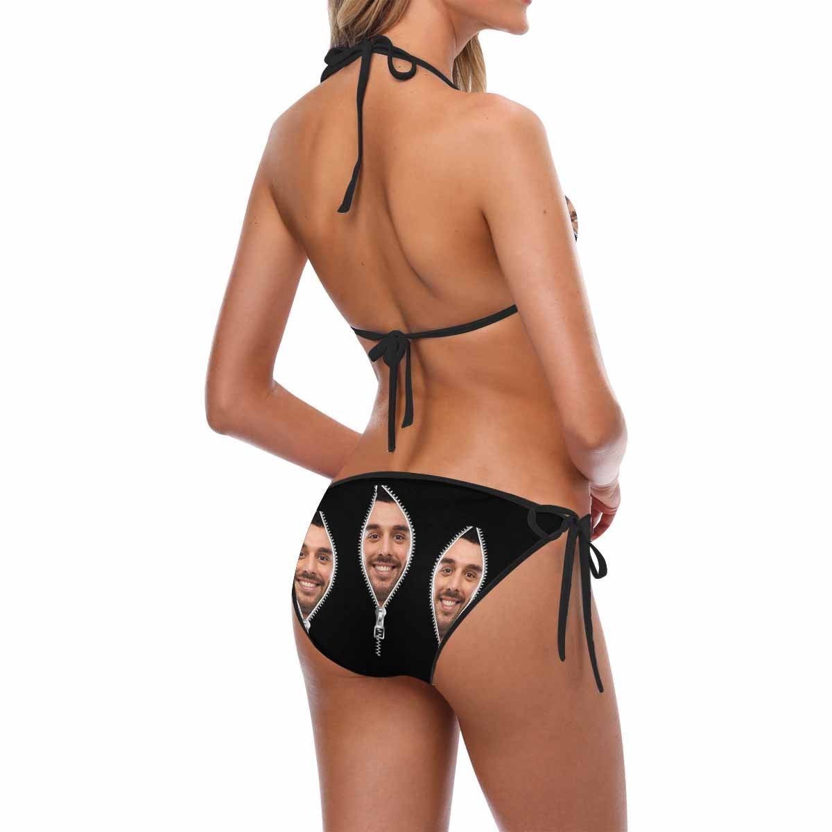 Custom Face Bikini Women's Sexy Photo Segmented Swimsuit - Zipper - MyFaceBoxer