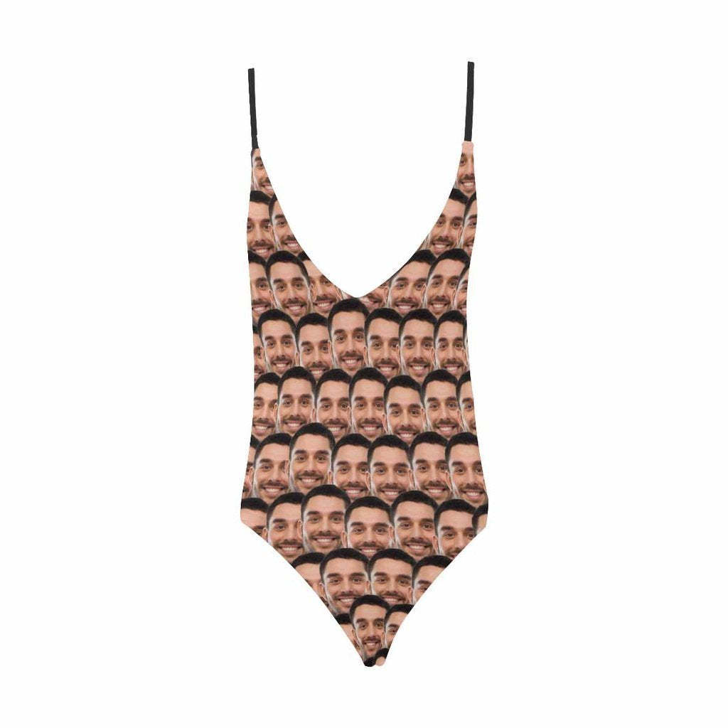 Custom Face V-Neck Bikini Women's Photo One Piece Swimsuit - Mash - MyFaceBoxer