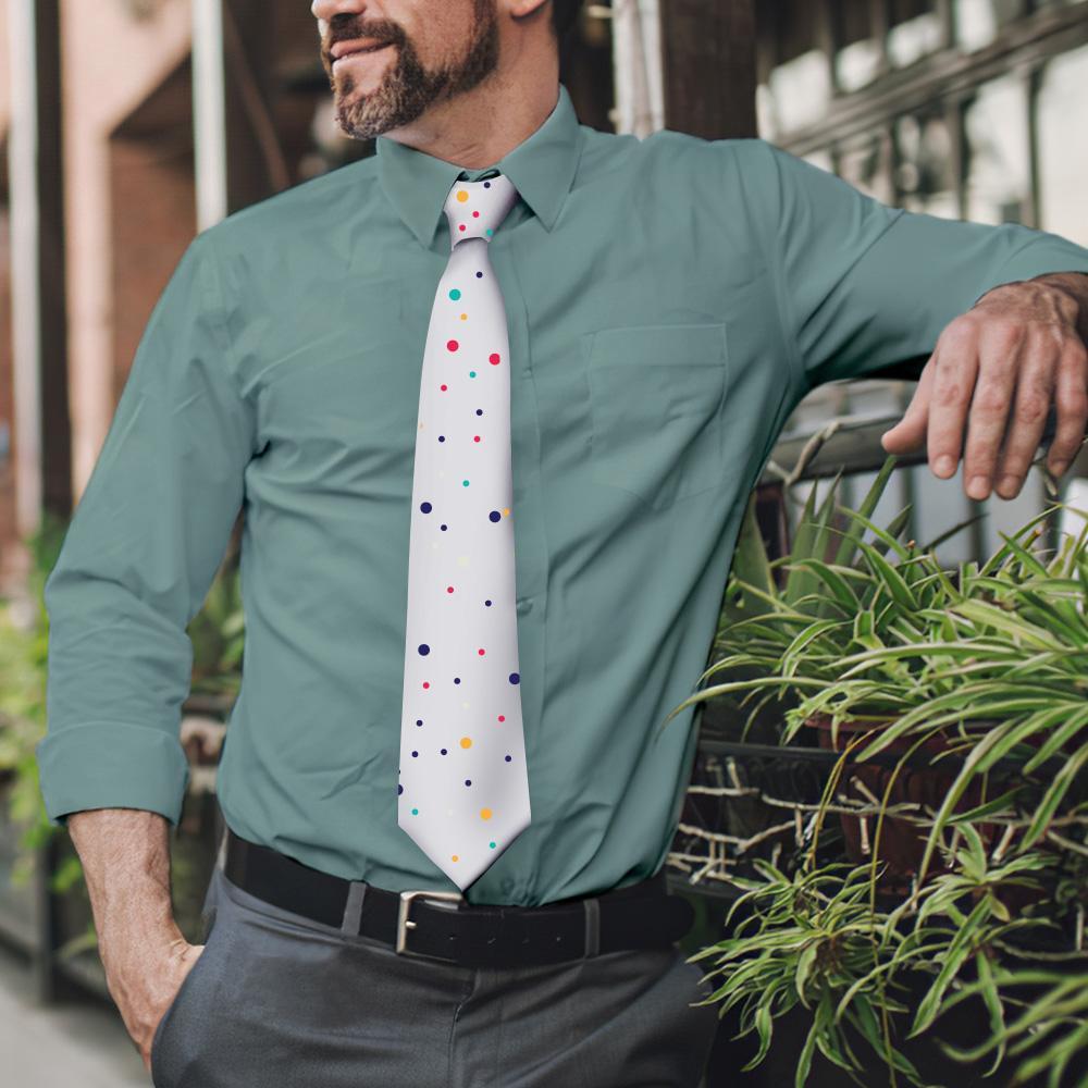 Custom Photo On Necktie Colorful Dots - MyFaceBoxerAU