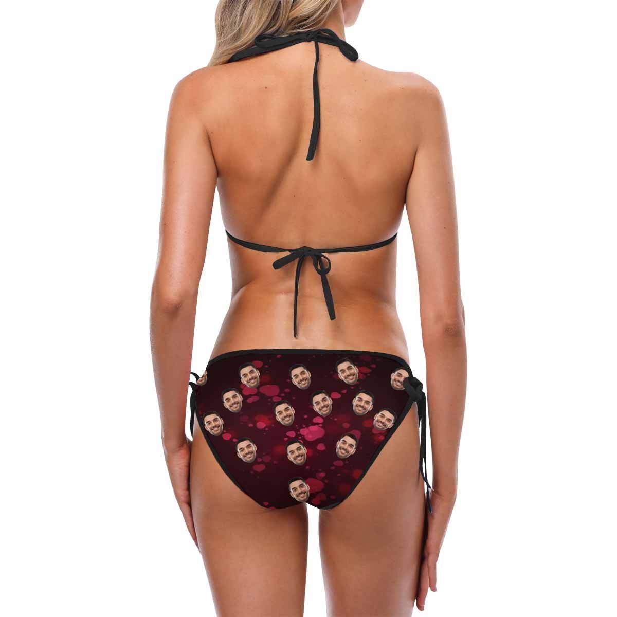 Custom Face Bikini Women's Sexy Photo Segmented Swimsuit - Heart - MyFaceBoxer