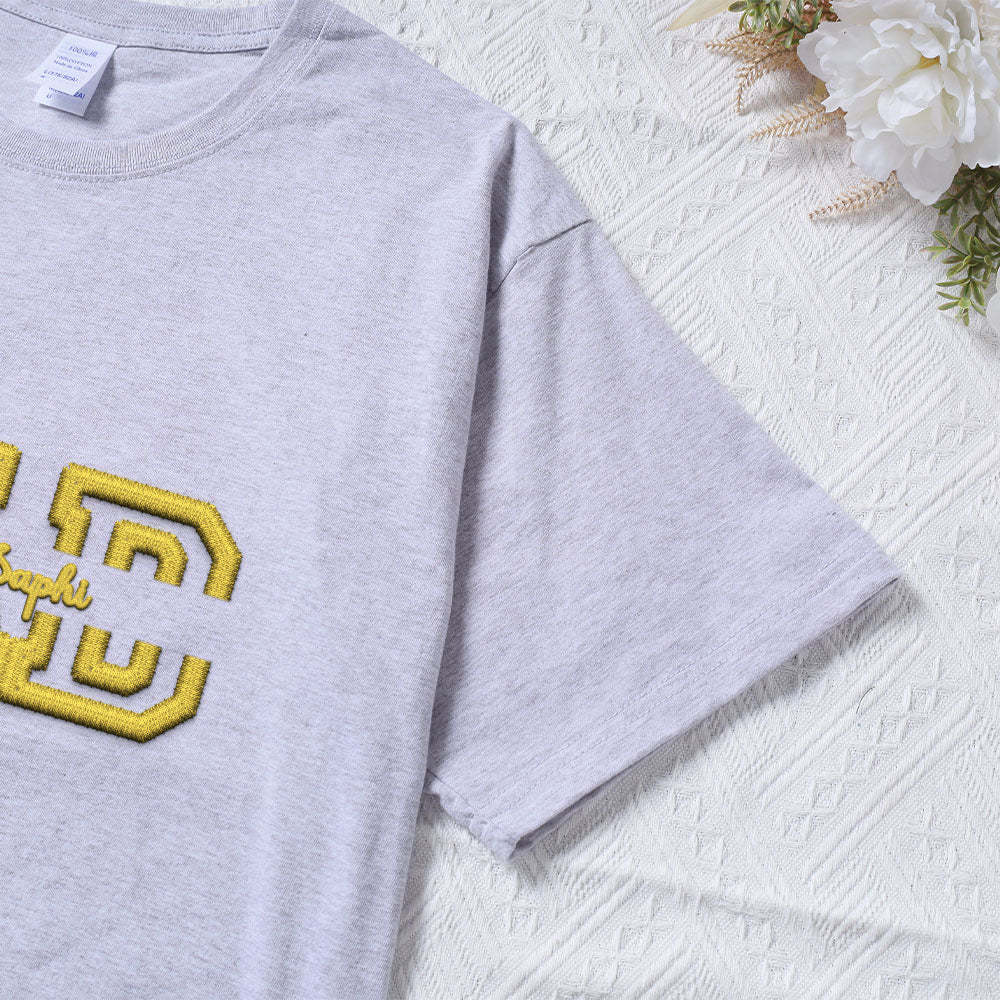 Personalized Embroidered T-Shirt With Custom Name For Dear Dad