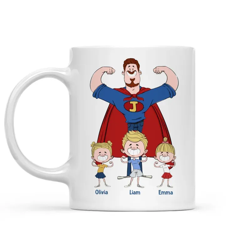 Father and Kids - Best Dad Ever - Personalized Mug