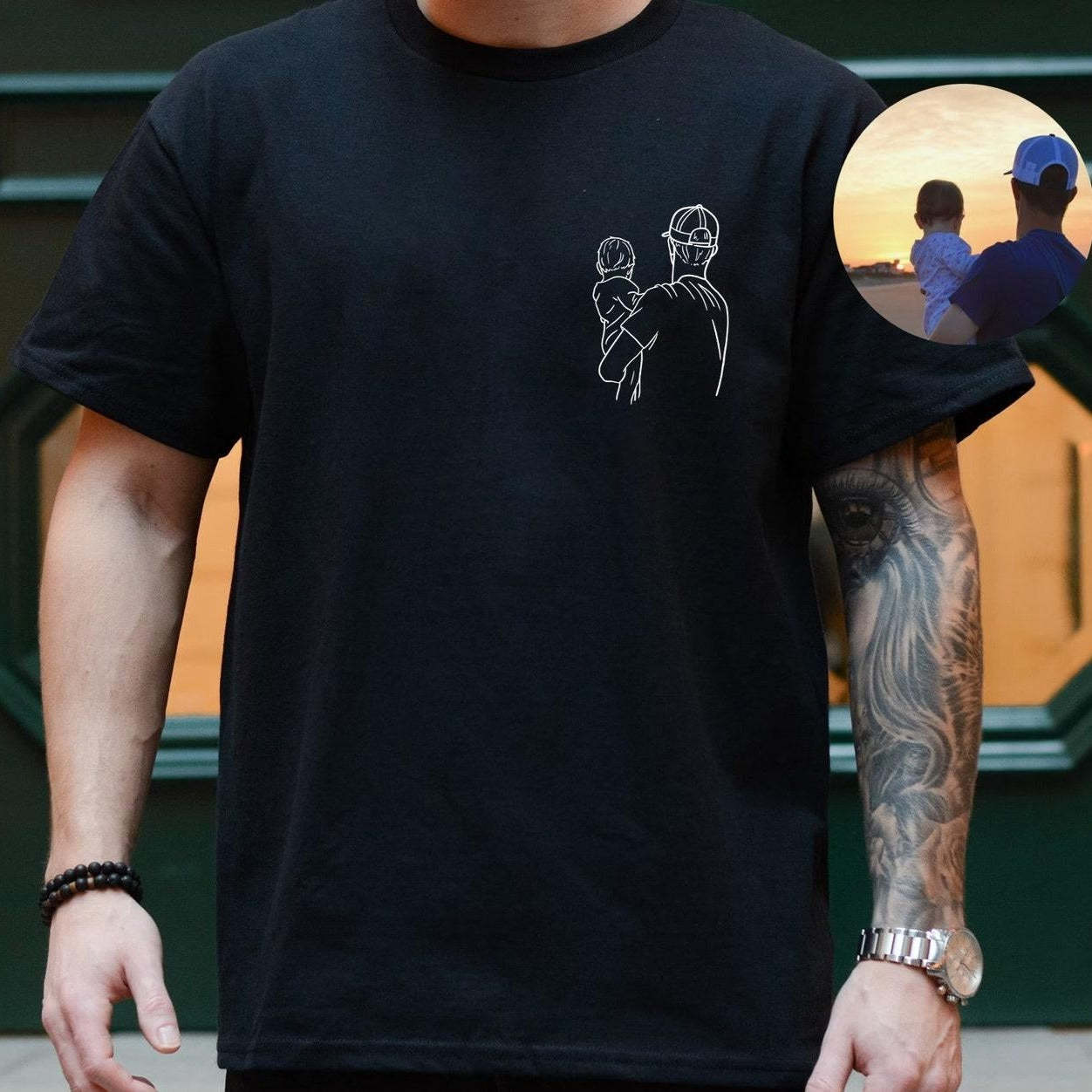 Custom Shirt Personalized Photo T-Shirt for Dad Personalized T-shirt Custom Dad Portrait Shirt Gift for Husband Fathers Day Gifts - MyFaceBoxer