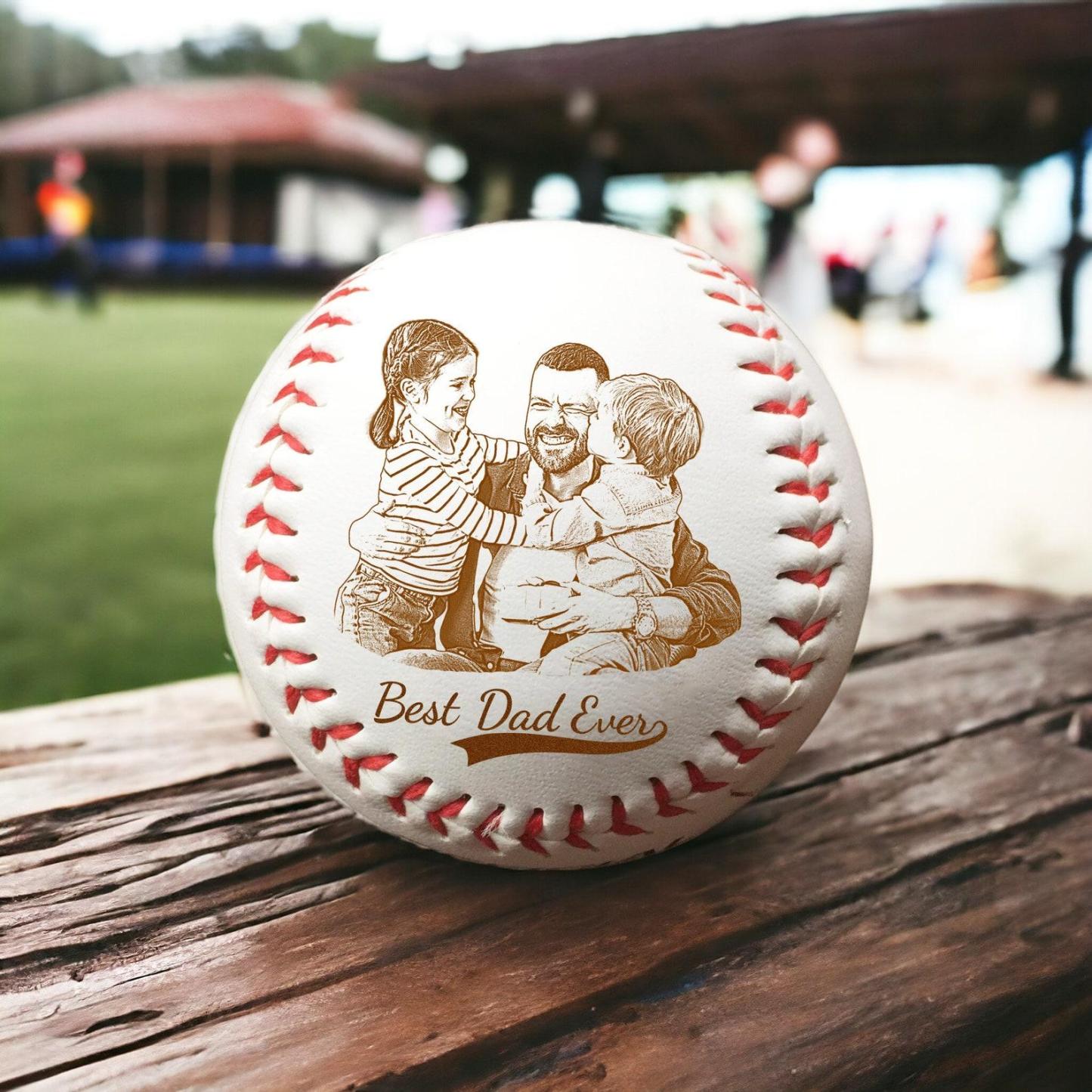 Personalized Fathers Day Gifts for Dad - Engrave Your Favorite Photo on Baseball Balls - MyFaceBoxer