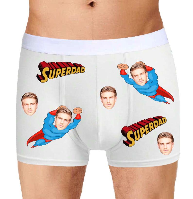 Super Dad Boxer Briefs | Fathers Day Trunks UnderPants Customised | Birthday Christmas Personalised | Customised Lucky Pants Superhero