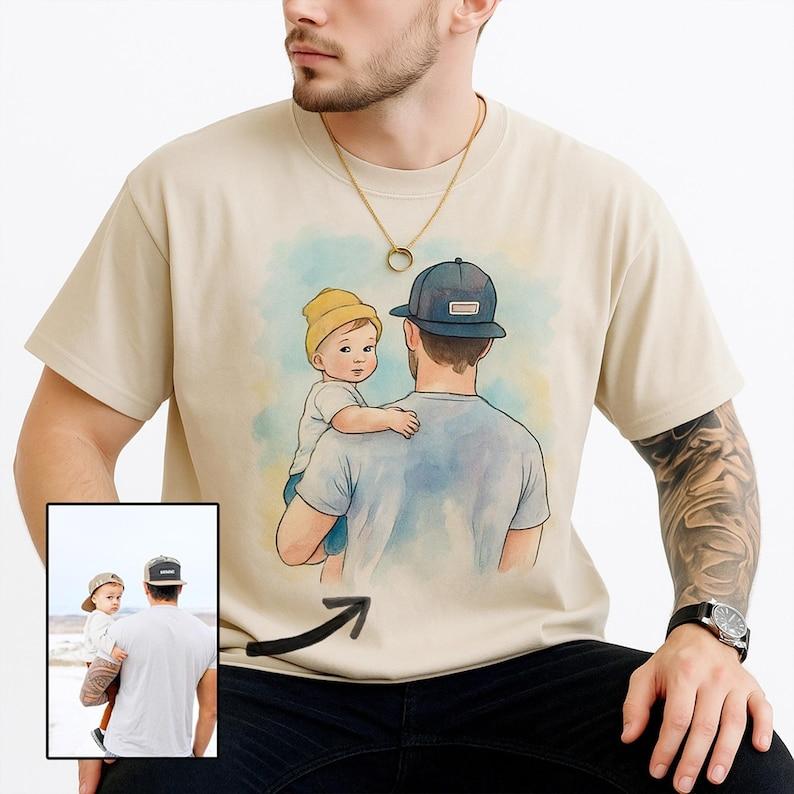 Custom Photo Shirt For Dad, Fathers Day Gifts, Father's Day Shirt, Personalised Dad Portrait Shirt, Dad Birthday Gifts, Gift for Husband