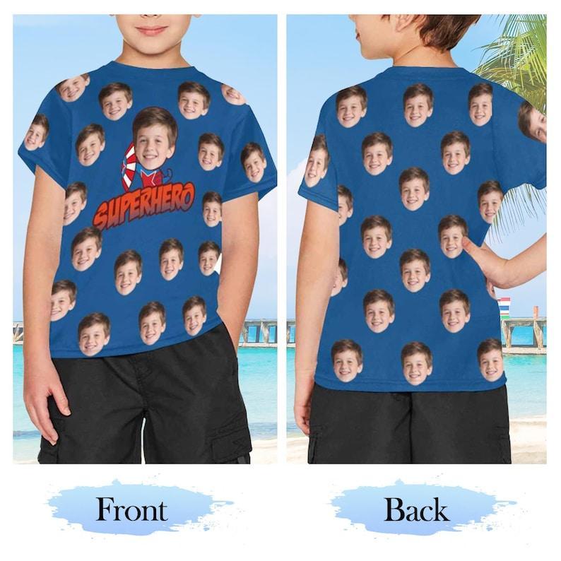 Super Dad T-Shirt, Matching Father Son Face Design, Custom Funny T-Shirt with Face, Face Shirt Made in USA, Father's Day Shirt, Gift For Dad