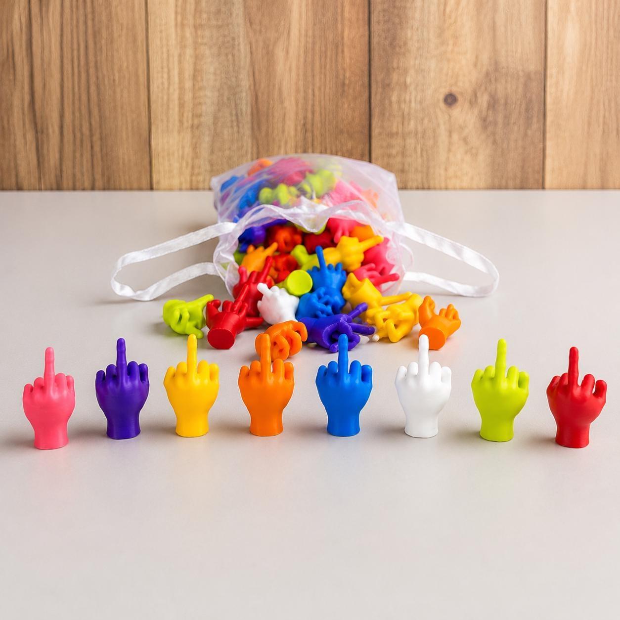 Mini Middle Fingers, Funny Gag Gift, Novelty Party Favor, Breakup Gift, Desk Decor, Bold Colors - MyfaceboxerAU