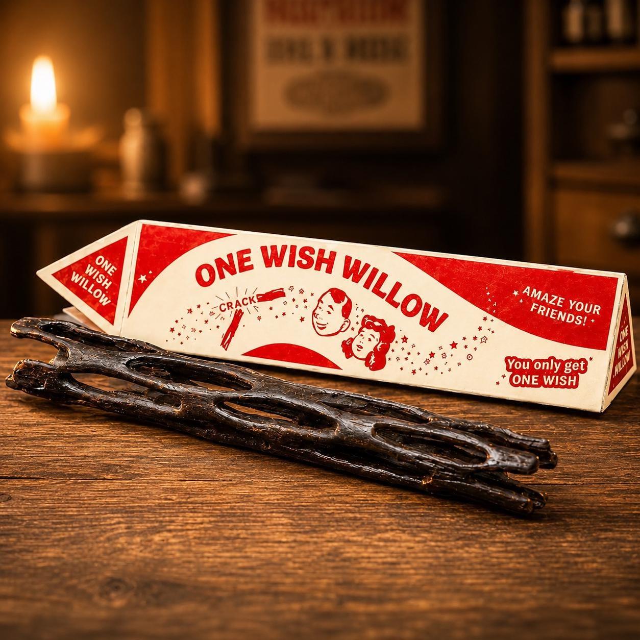 One Wish Willow Prop Replica Collectible with Retro Triangle Box, Cursed Wishing Stick, Fan Gift - MyfaceboxerAU