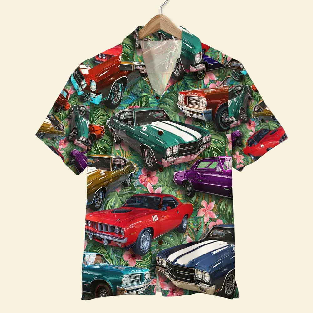Personalized Car Hawaiian Shirt - Custom Car Photo Shirt - Floral Pattern - MyfaceboxerAU